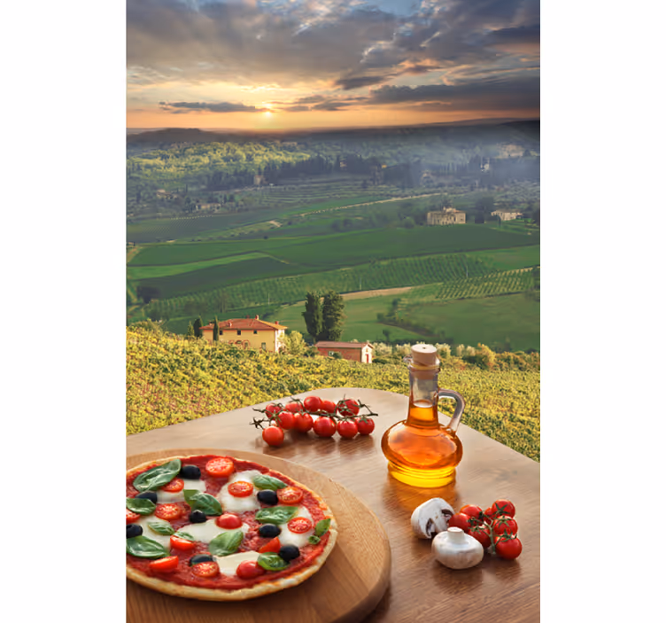 Persiana enrollable frutas paisaje culinario italiano - TenVinilo