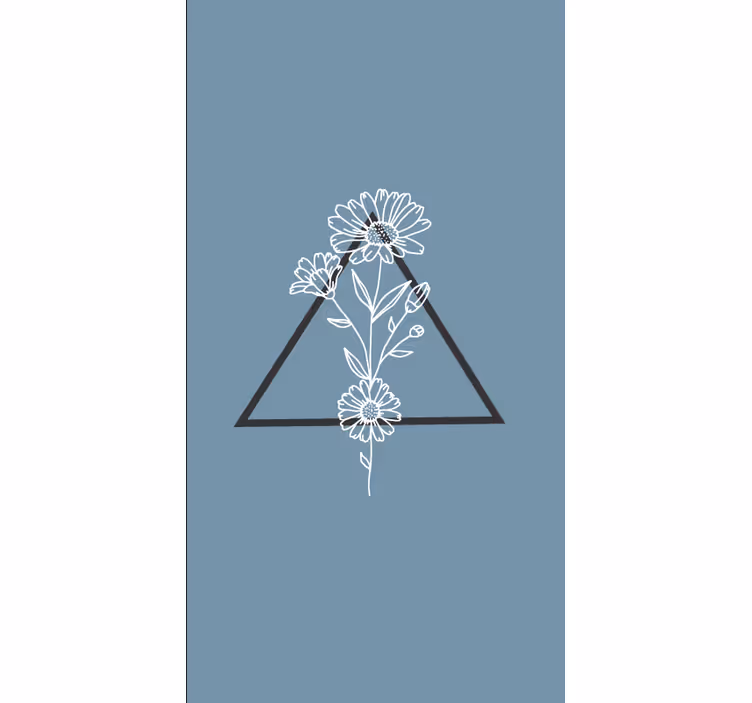 Persiana enrollable flores elegante motivo triangular - TenVinilo