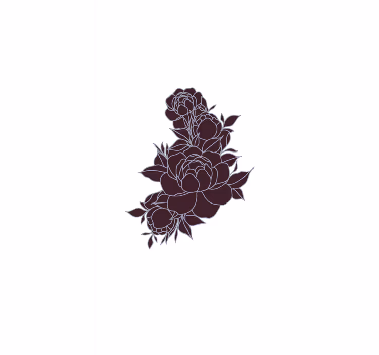 Estor floral Ramo de rosas diseño minimalista - TenVinilo