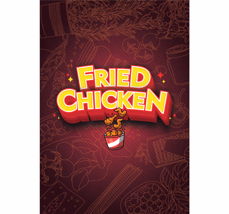Persiana enrollable frase delicia de pollo frito - TenVinilo