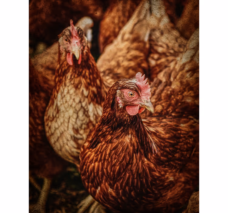 Persiana enrollable animales gallinas de granja rústicas - TenVinilo
