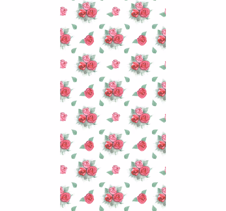Persiana enrollable flores rosas con hojas - TenVinilo