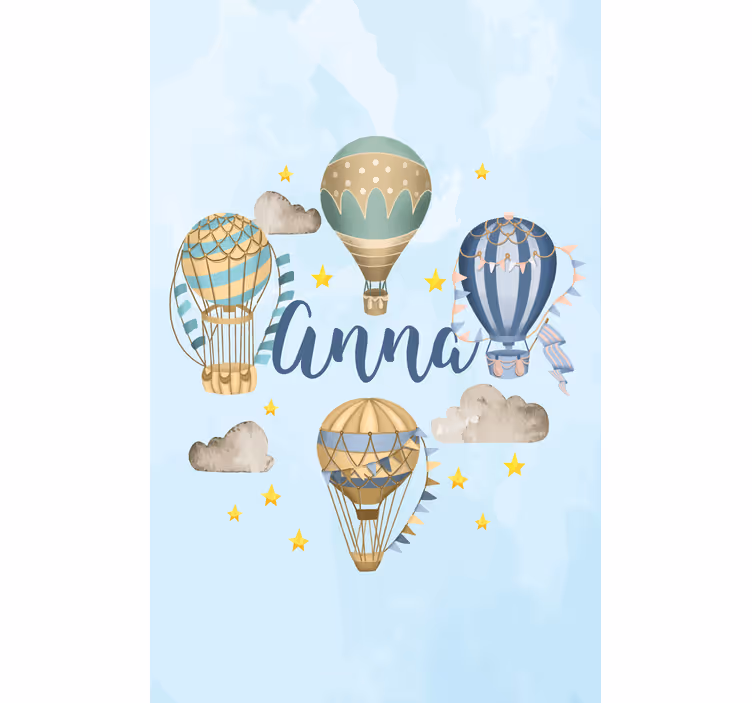 Persiana enrollable personalizable globos de aire con nombre - TenVinilo