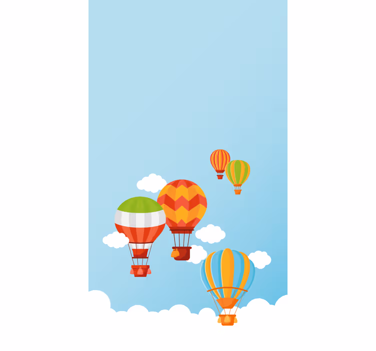 Persiana enrollable infantil globos aerostáticos de colores - TenVinilo