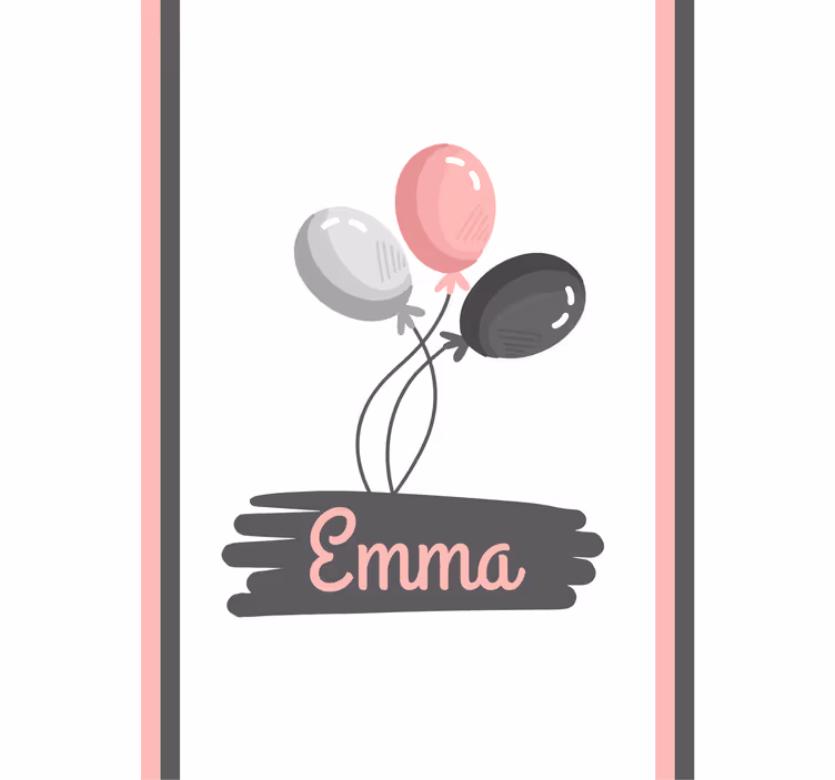Persiana enrollable infantil globos con nombre - TenVinilo