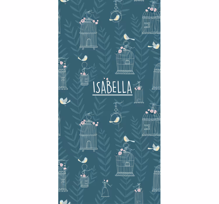 Persiana enrollable infantil jaulas de pájaros azules - TenVinilo