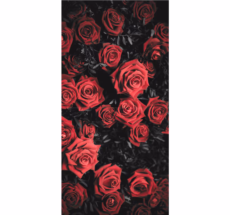 Persiana enrollable floral hermosas rosas rojas - TenVinilo