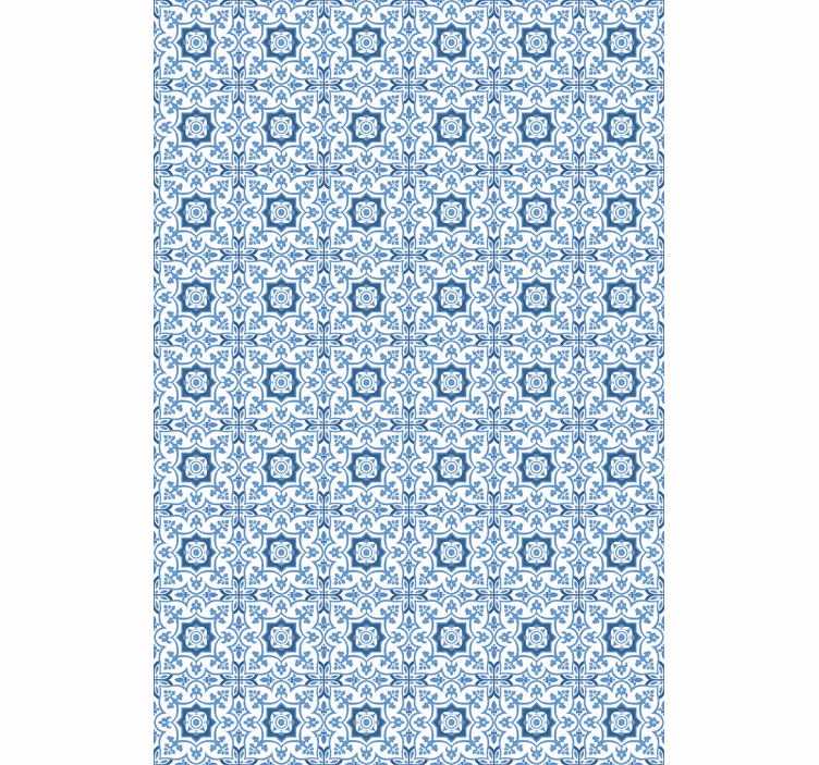 Persiana enrollable para baño mosaicos azules complejos - TenVinilo