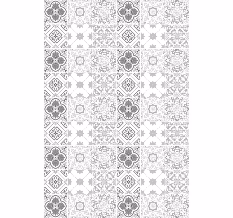 Persiana enrollable divertido con azulejos geométricos - TenVinilo