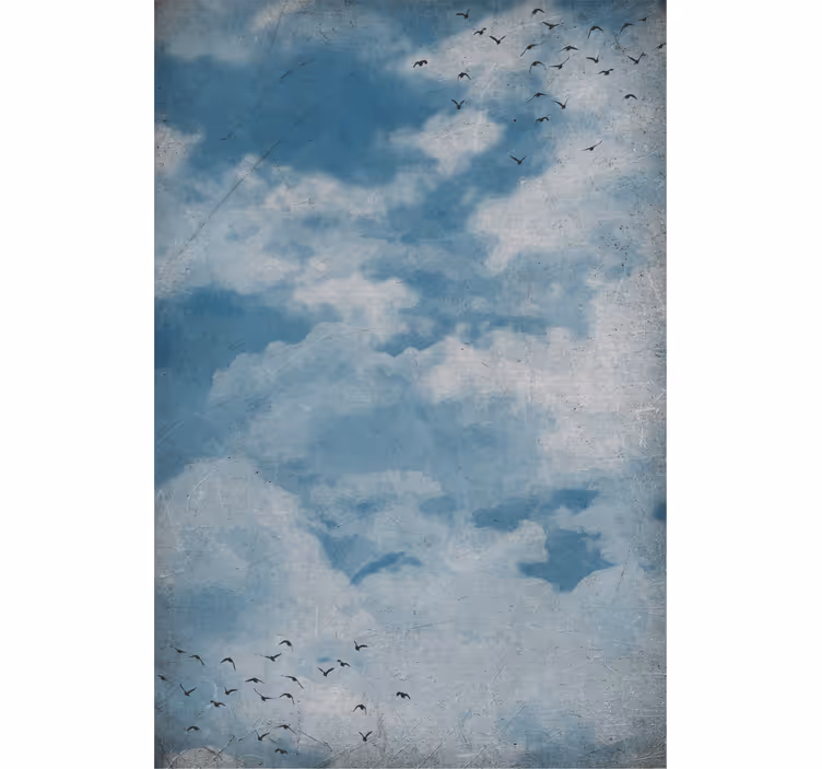 Persiana enrollable nubes cielo con pájaros - TenVinilo