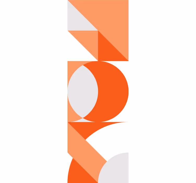Estor salón Bloque de color blanco naranja - TenVinilo