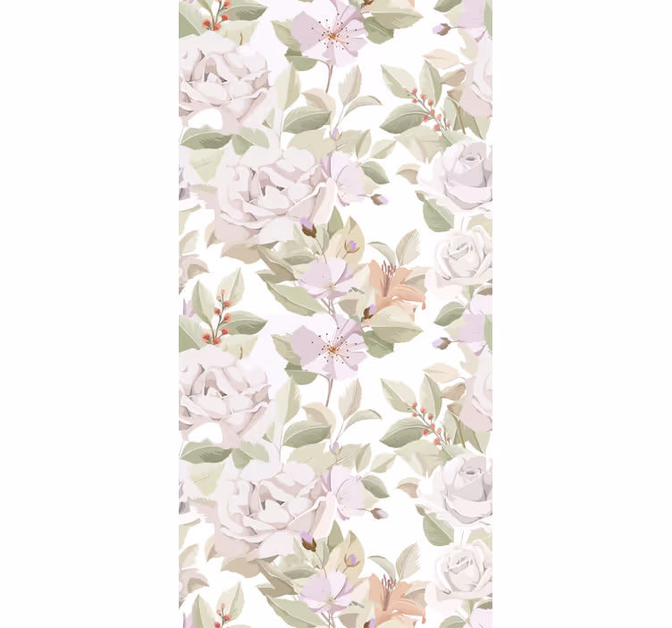 Persiana enrollable floral elegante composición botánica - TenVinilo