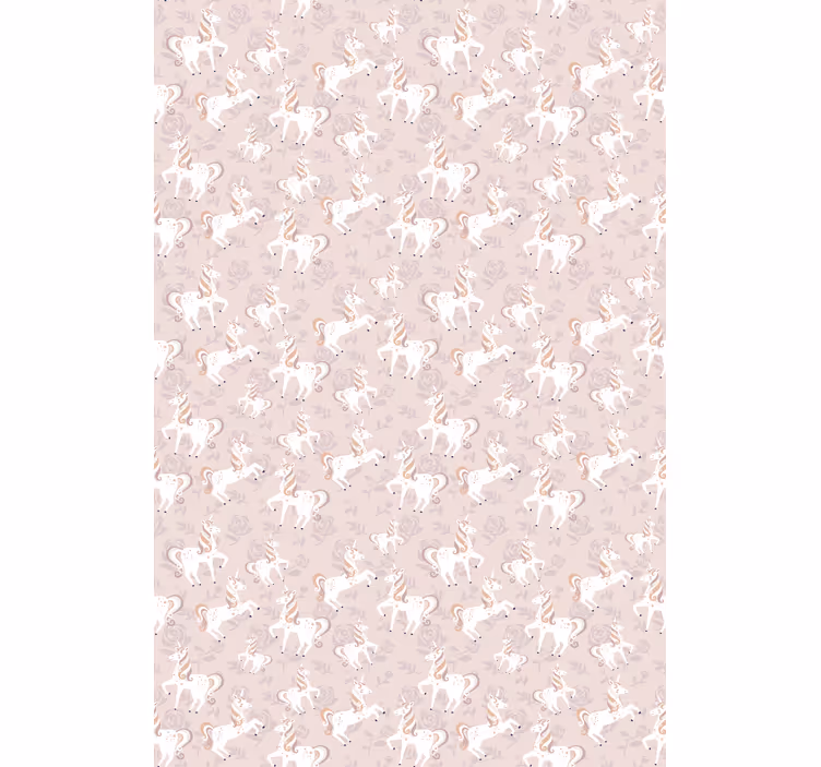 Persiana enrollable infantil fantasía de unicornio beige - TenVinilo