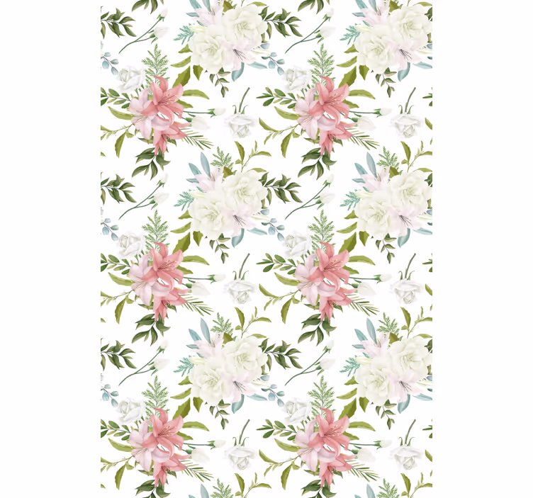 Persiana enrollable elegante arreglo floral sencillo - TenVinilo