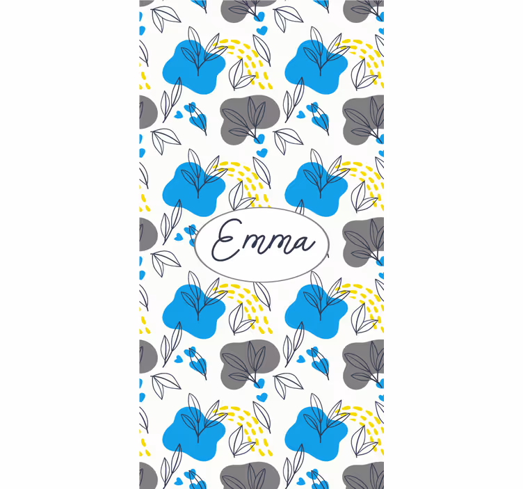 Persiana enrollable flores nombre floral personalizado - TenVinilo