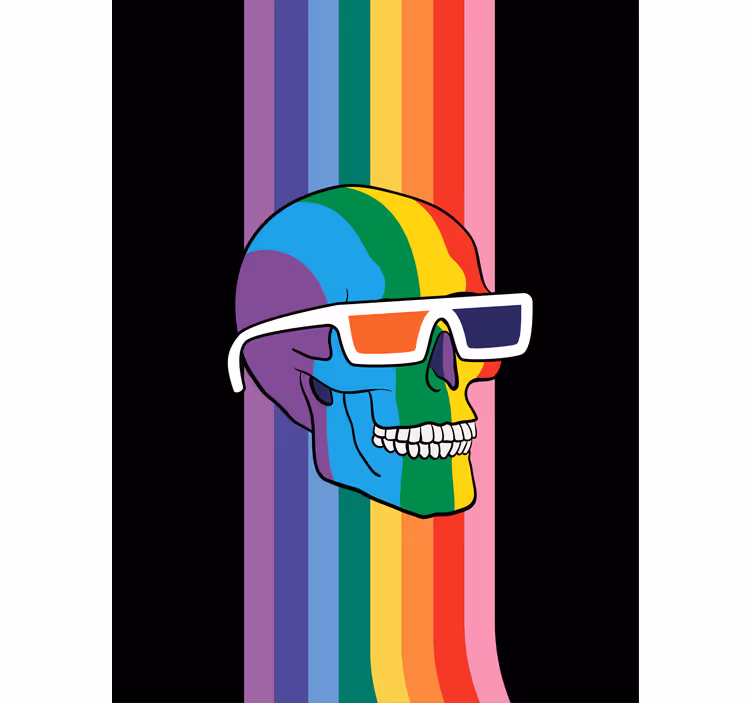 Persiana enrollable geek calaveras arcoíris - TenVinilo