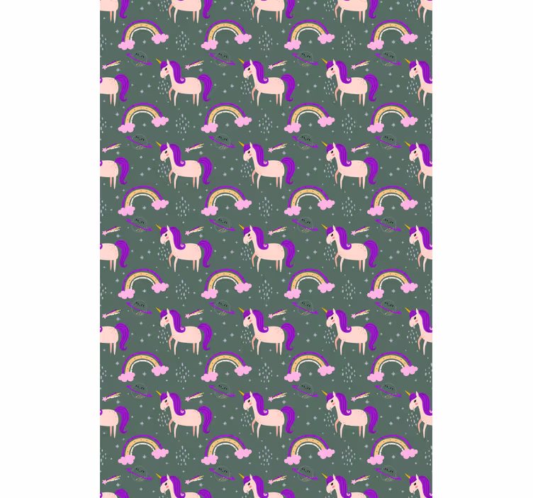 Persiana enrollable infantil patrón de unicornio morado - TenVinilo