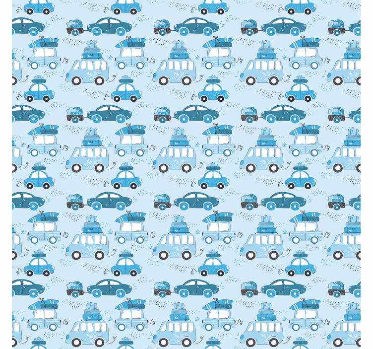 Persiana enrollable infantil patrón de coches azules - TenVinilo