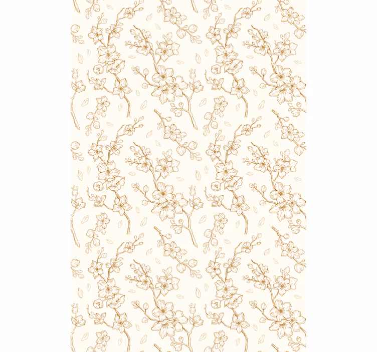Persiana enrollable flores patrón simple beige - TenVinilo