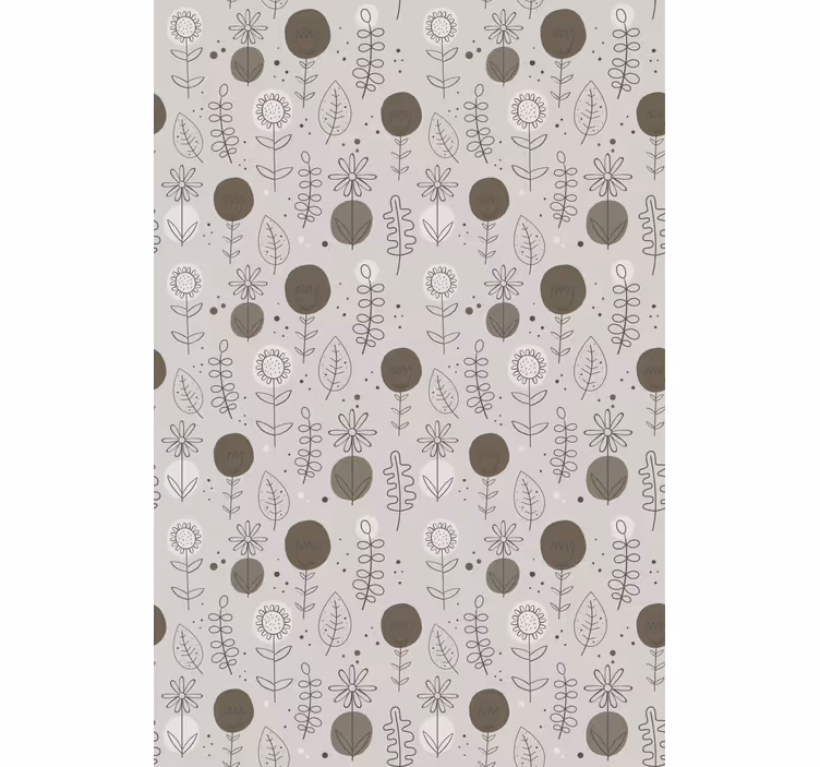 Persiana enrollable flores tema elegante gris - TenVinilo
