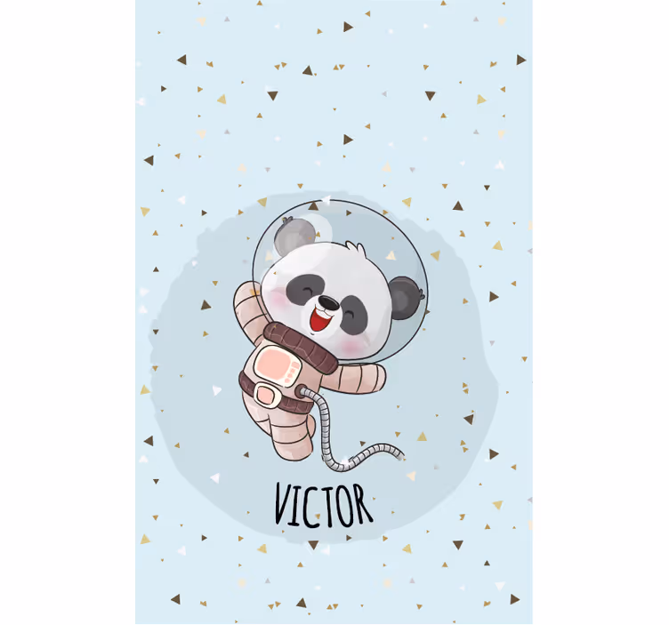 Persiana enrollable infantil astronauta panda con nombre - TenVinilo