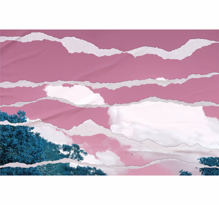 Persiana enrollable nubes horizonte rosado nublado - TenVinilo