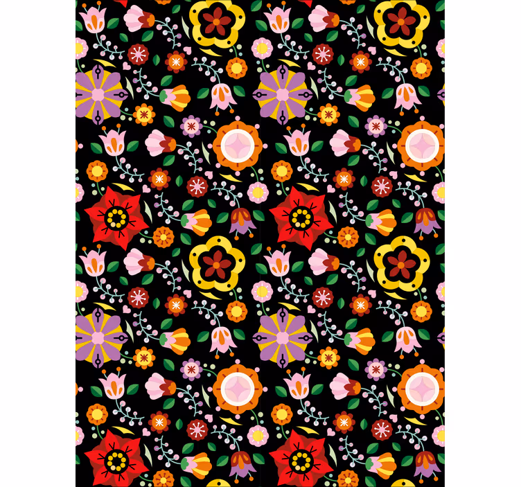 Persiana enrollable floral tema colorido y alegre - TenVinilo