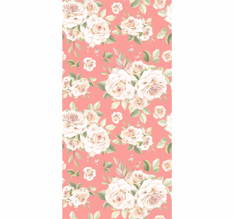 Persiana enrollable para comedor patrón floral de rosas - TenVinilo