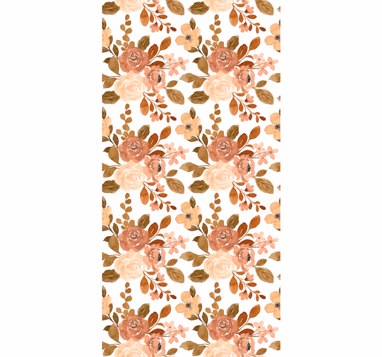 Persiana enrollable floral patrón romántico beige - TenVinilo