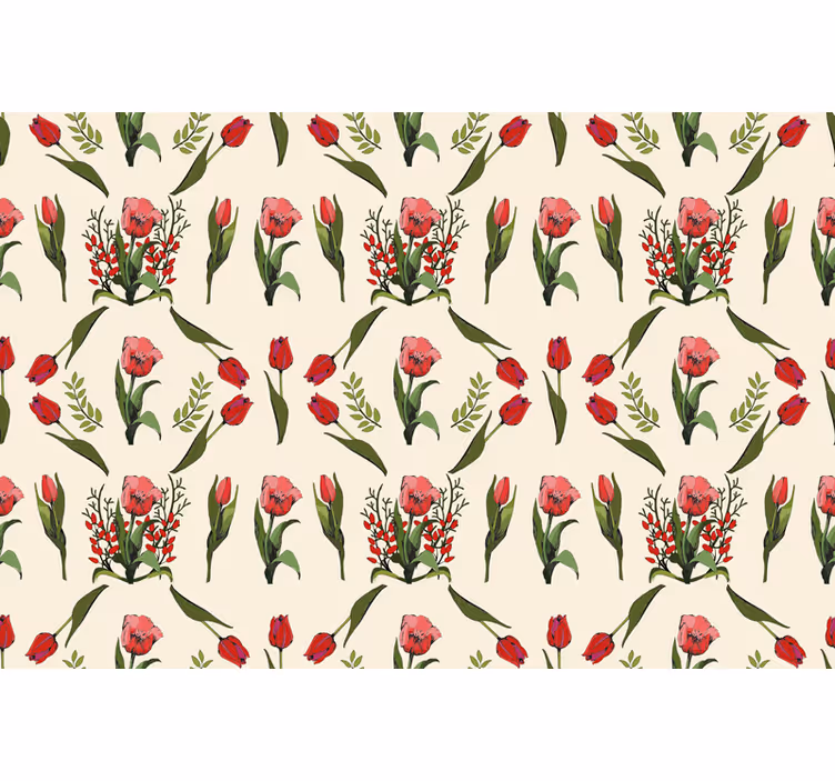 Persiana enrollable floral elegante arreglo beige - TenVinilo