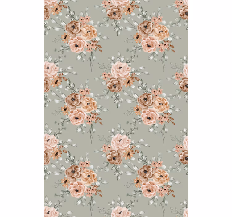 Persiana enrollable floral hermoso arreglo beige - TenVinilo
