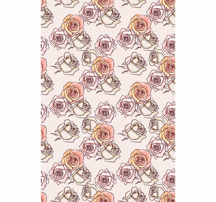 Persiana enrollable flores patrón de ilustración de rosa - TenVinilo