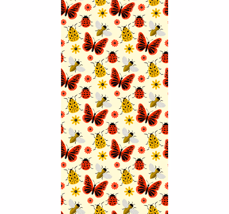 Persiana enrollable mariposa abejas coloridas - TenVinilo