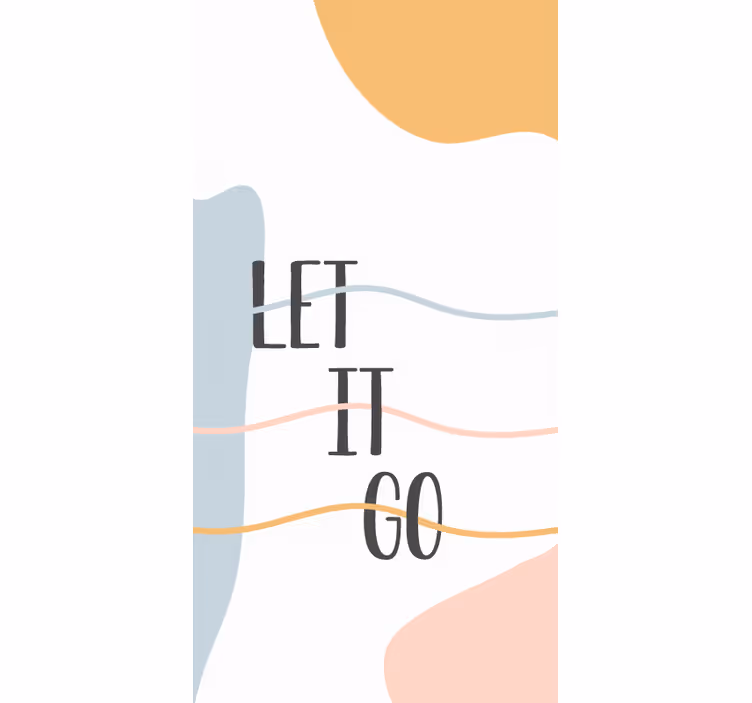 Estor baño colores pastel frase "let it go" - TenVinilo