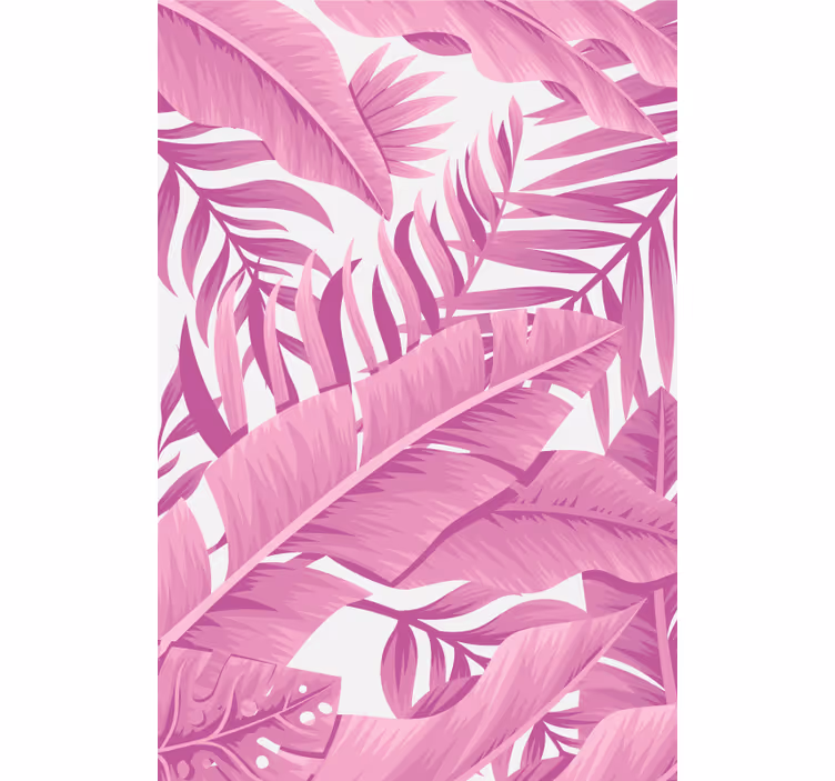 Estor flores Hojas de palmera rosa tropical - TenVinilo