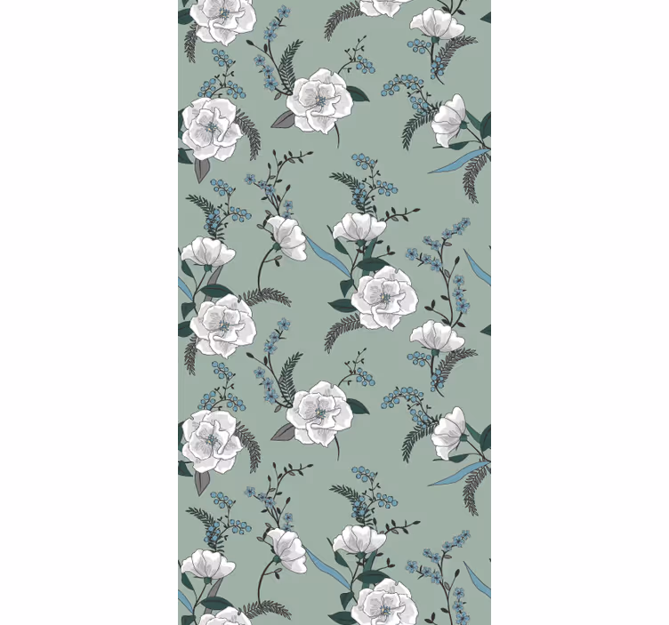 Persiana enrollable flores patrón floral de magnolia - TenVinilo