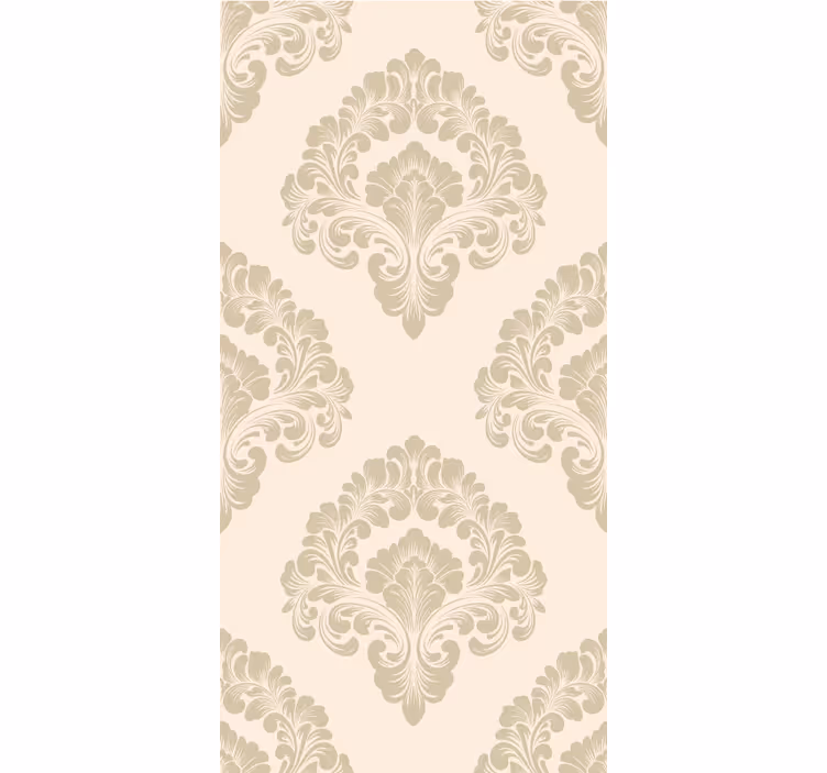 Persiana enrollable elegante patrón de damasco beige - TenVinilo