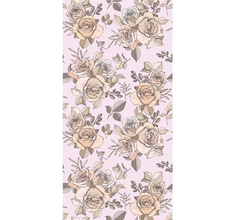 Persiana enrollable floral elegante motivo de rosa - TenVinilo