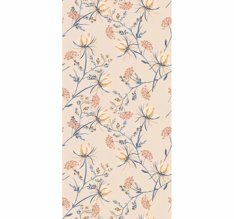Persiana enrollable flores patrón floral en color beige - TenVinilo
