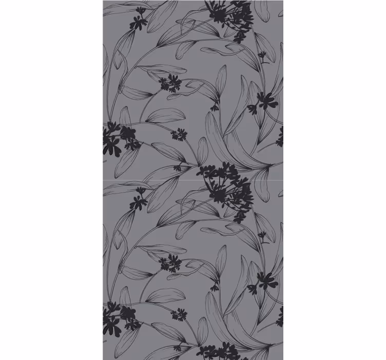 Persiana enrollable flores diseño floral monocromático - TenVinilo
