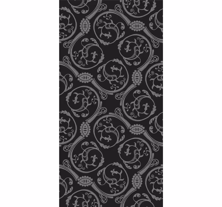 Persiana enrollable elegante motivo floral gris - TenVinilo