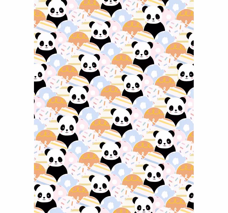 Persiana enrollable infantil fiesta del bebé panda - TenVinilo