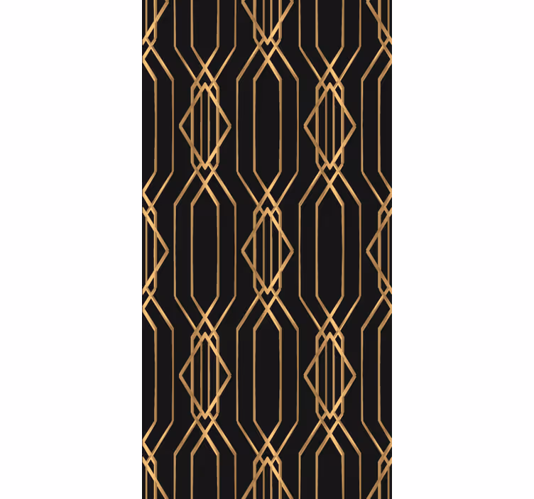 Estor textura Diseño geométrico cuadrado negro y dorado - TenVinilo