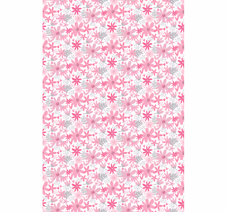 Persiana enrollable para cocina patrón de flores rosas - TenVinilo