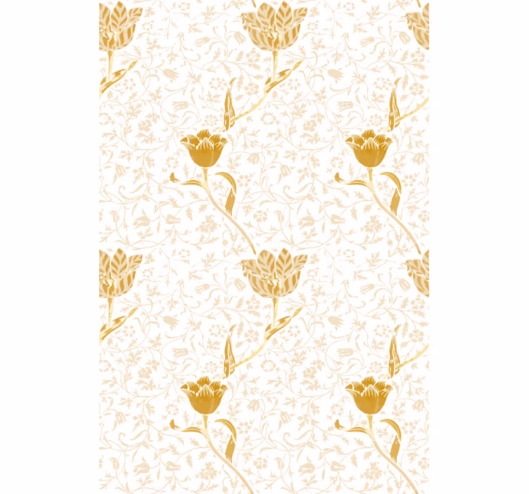 Persiana enrollable floral patrón elegante dorado - TenVinilo