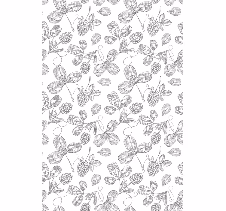 Estor estampado floral gris estilo bordado - TenVinilo