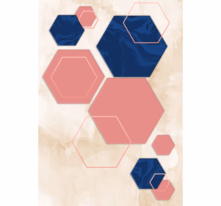 Persiana enrollable moderno patrón hexagonal geométrico - TenVinilo