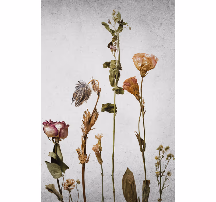 Persiana enrollable flores arreglo de flores secas - TenVinilo