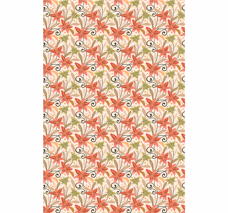 Persiana enrollable floral patrón floral vibrante - TenVinilo