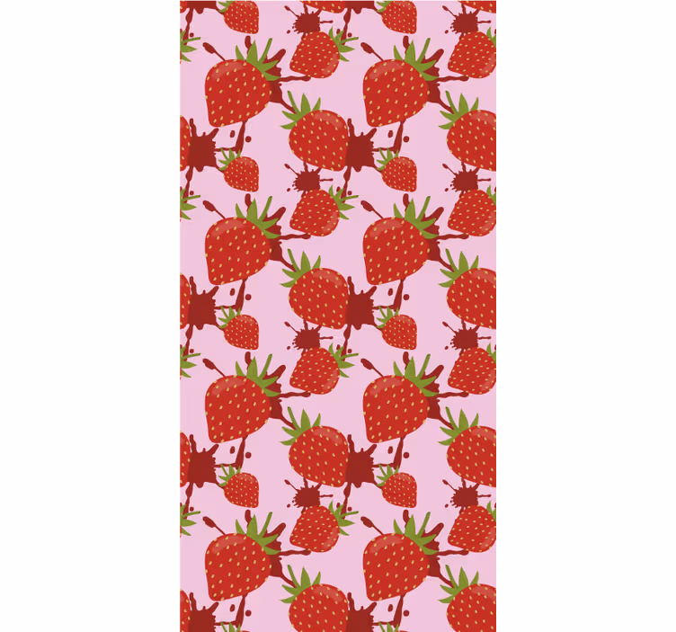 Persiana enrollable frutas patrón de salpicaduras de fresa - TenVinilo
